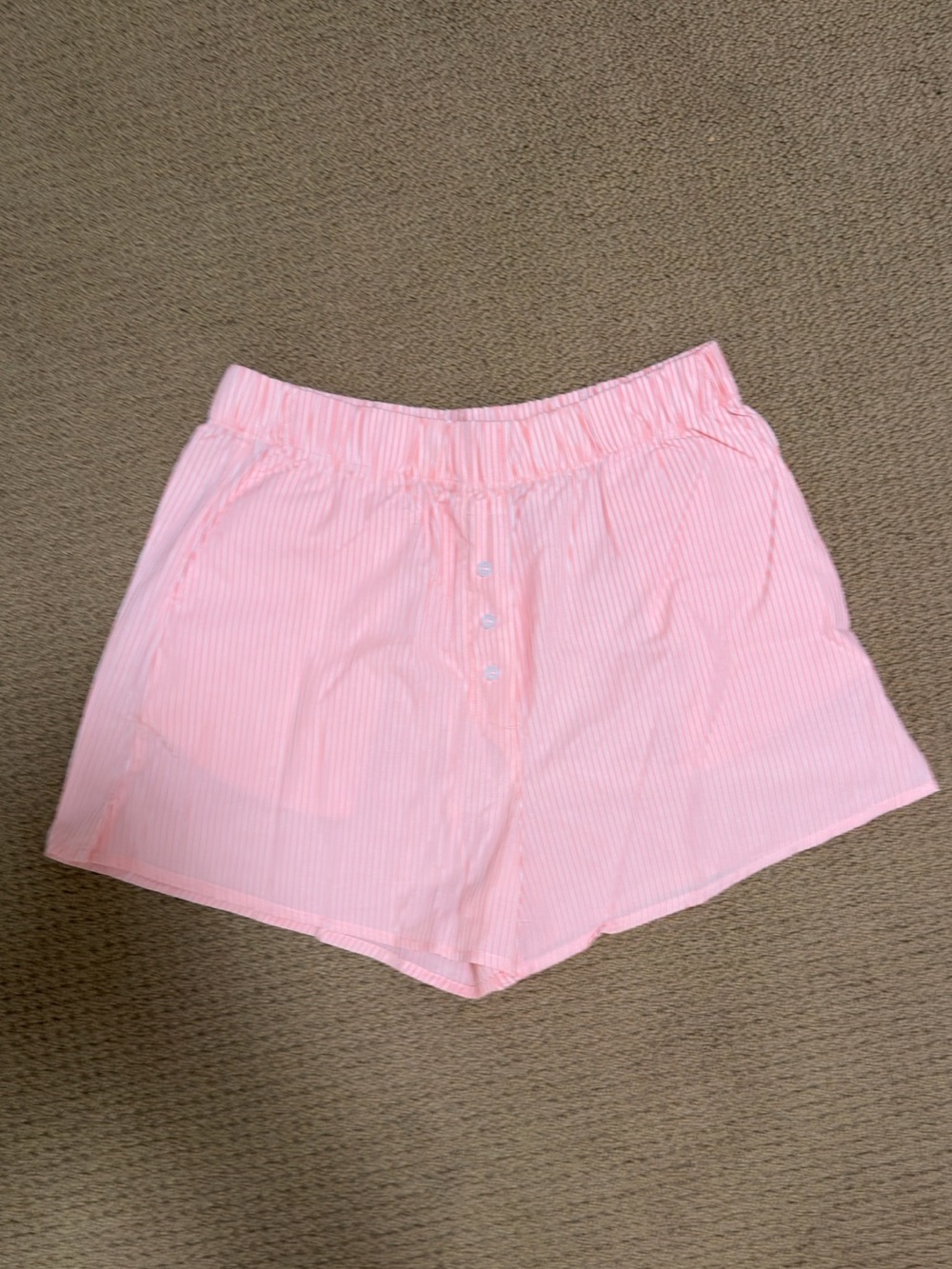 Daily Drills Pink Striped High-Waist Women’s Shorts